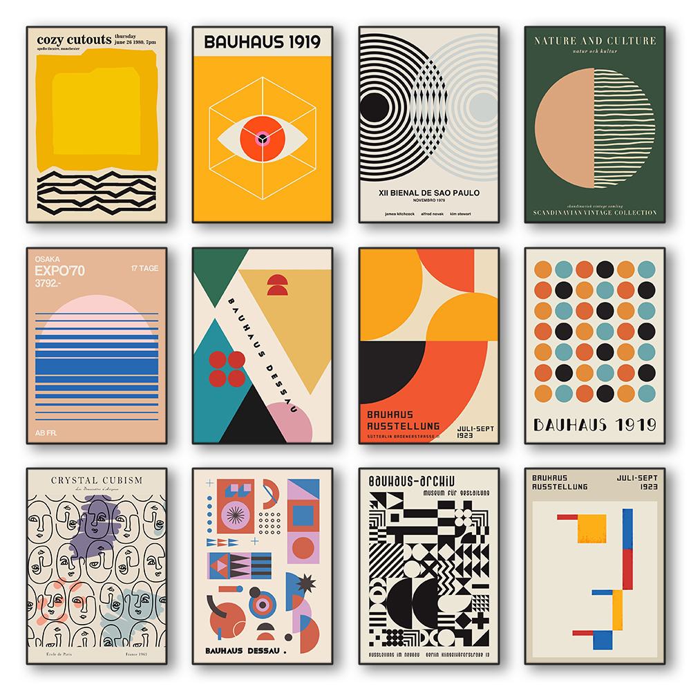 Office Technology - Modern Abstract Bauhaus Architecture Canvas Wall