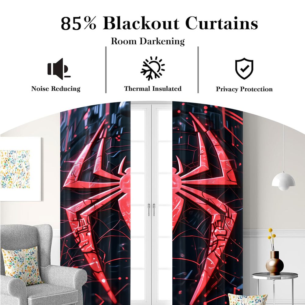 Spider Print Curtains Futurist – High Tech Office Room Bewertung und Preis