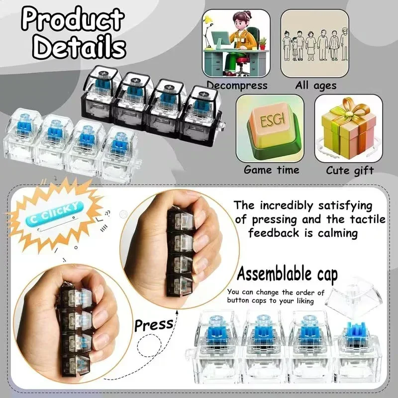 1pcs LED Keyboard Keycap Stres – Office Of Tech Bewertung und Preis